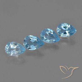Pedras preciosas de Topázio Azul Suíço natural de 3.30 ct, Formato de pêra, VVS-VS