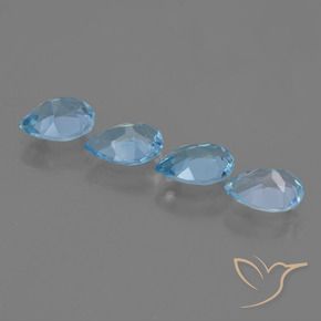 Pedras preciosas de Topázio Azul Suíço natural de 3.30 ct, Formato de pêra, VVS-VS