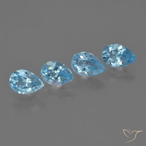 Pedras preciosas de Topázio Azul Suíço natural de 3.11 ct, Formato de pêra, VVS-VS