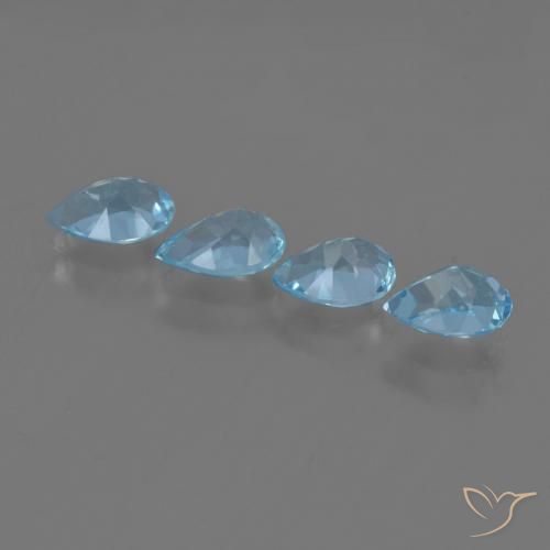 Pedras preciosas de Topázio Azul Suíço natural de 3.11 ct, Formato de pêra, VVS-VS