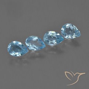 Pedras preciosas de Topázio Azul Suíço natural de 3.04 ct, Formato de pêra, VVS-VS