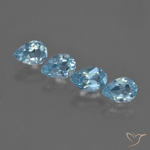3.17ctw Natural Azul Suíço Topázio, Formato de pêra, VVS-VS