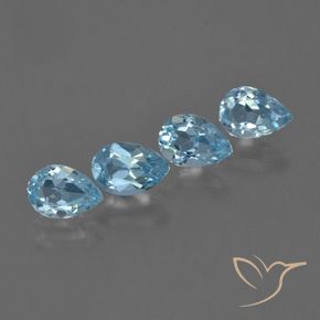 Pedras preciosas de Topázio Azul Suíço natural de 3.17 ct, Formato de pêra, VVS-VS