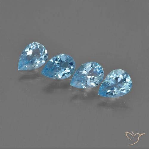 2.87ctw Natural Azul Suíço Topázio, Formato de pêra, VVS-VS