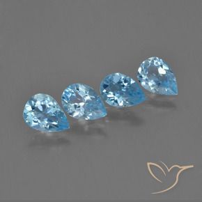 Pedras preciosas de Topázio Azul Suíço natural de 2.87 ct, Formato de pêra, VVS-VS