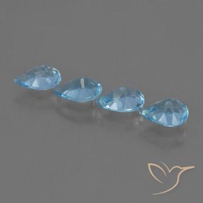 Pedras preciosas de Topázio Azul Suíço natural de 2.87 ct, Formato de pêra, VVS-VS