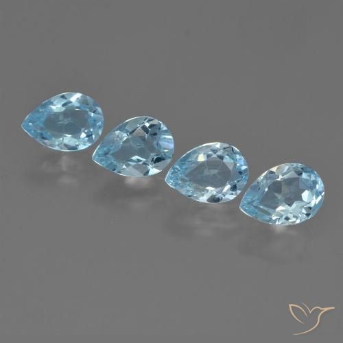 3.39ctw Natural Céu azul Topázio, Formato de pêra, VVS-VS