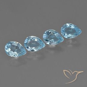 Pedras preciosas de Topázio Céu azul natural de 3.39 ct, Formato de pêra, VVS-VS