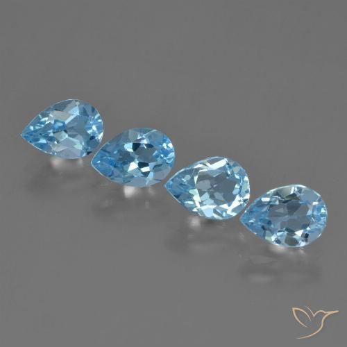 3.42ctw Natural Azul Suíço Topázio, Formato de pêra, VVS-VS