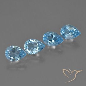 Pedras preciosas de Topázio Azul Suíço natural de 3.42 ct, Formato de pêra, VVS-VS