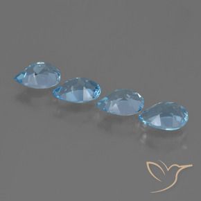 Pedras preciosas de Topázio Azul Suíço natural de 3.42 ct, Formato de pêra, VVS-VS