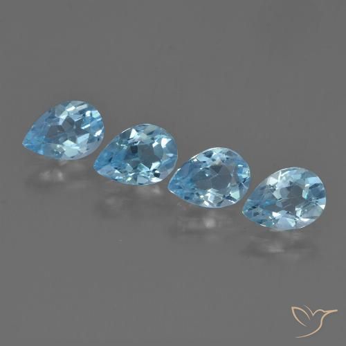 3.09ctw Natural Azul Suíço Topázio, Formato de pêra, VVS-VS