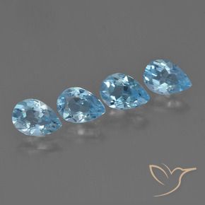 Pedras preciosas de Topázio Azul Suíço natural de 3.09 ct, Formato de pêra, VVS-VS