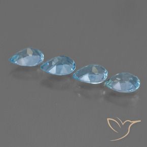 Pedras preciosas de Topázio Azul Suíço natural de 3.09 ct, Formato de pêra, VVS-VS