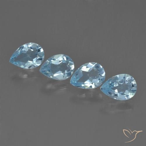 3.16ctw Natural Céu azul Topázio, Formato de pêra, VVS-VS