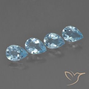 Pedras preciosas de Topázio Céu azul natural de 3.16 ct, Formato de pêra, VVS-VS