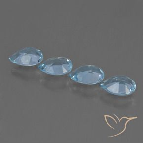Pedras preciosas de Topázio Céu azul natural de 3.16 ct, Formato de pêra, VVS-VS