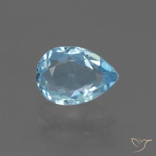 0.87ct Natural Céu azul Topázio, Formato de pêra, VS