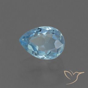 Topázio Céu azul Natural 0.87ct, Formato de pêra, VS