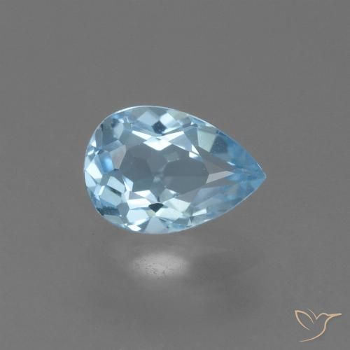 0.84ct Natural Céu azul Topázio, Formato de pêra, VS
