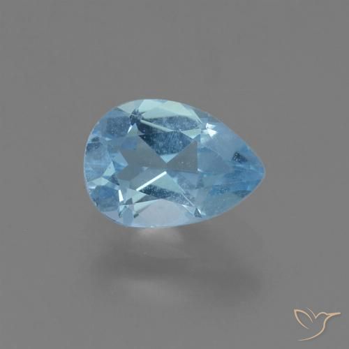 0.85ct Natural Azul Suíço Topázio, Formato de pêra, VS