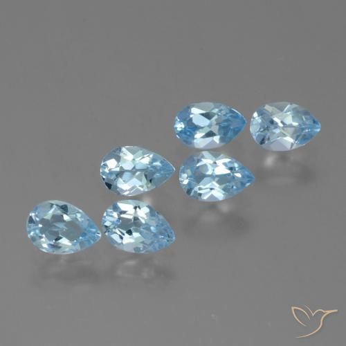 Pedras preciosas de Topázio Céu azul natural de 2.80 ct, Formato de pêra, VS