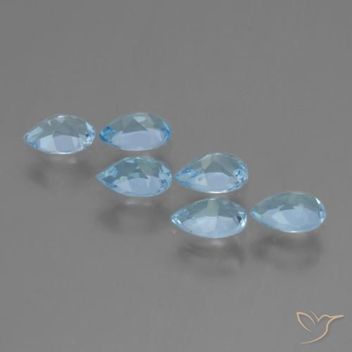 Pedras preciosas de Topázio Céu azul natural de 2.80 ct, Formato de pêra, VS