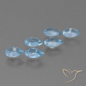 Pedras preciosas de Topázio Azul Suíço natural de 2.93 ct, Formato de pêra, VVS-VS