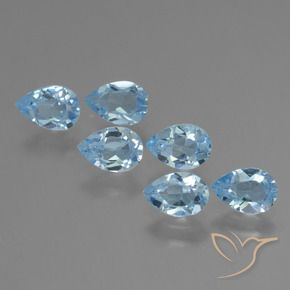 Pedras preciosas de Topázio Céu azul natural de 3.28 ct, Formato de pêra, VS