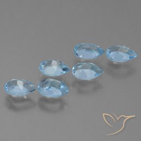 Pedras preciosas de Topázio Céu azul natural de 3.28 ct, Formato de pêra, VS