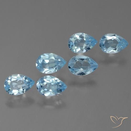2.88ctw Natural Céu azul Topázio, Formato de pêra, VS