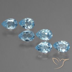 Pedras preciosas de Topázio Céu azul natural de 2.88 ct, Formato de pêra, VS