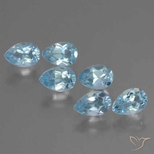 3.20ctw Natural Azul Suíço Topázio, Formato de pêra, VS