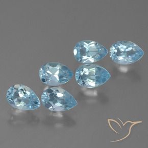 Pedras preciosas de Topázio Azul Suíço natural de 3.20 ct, Formato de pêra, VS