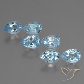 Pedras preciosas de Topázio Céu azul natural de 3.28 ct, Formato de pêra, VS