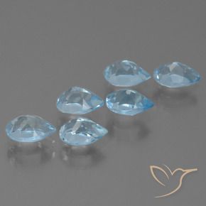 Pedras preciosas de Topázio Céu azul natural de 3.28 ct, Formato de pêra, VS