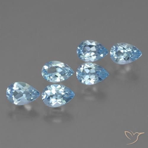 3.13ctw Natural Azul Suíço Topázio, Formato de pêra, VS