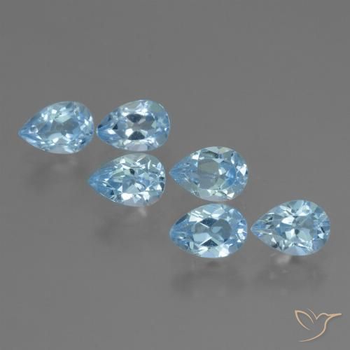 3.69ctw Natural Azul Suíço Topázio, Formato de pêra, VS