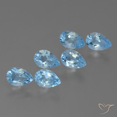 3.07ctw Natural Azul Suíço Topázio, Formato de pêra, VS
