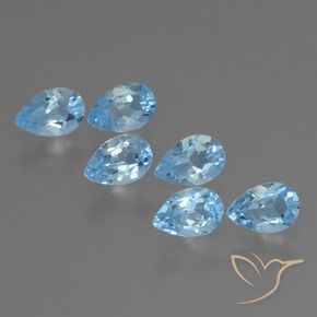 Pedras preciosas de Topázio Azul Suíço natural de 3.07 ct, Formato de pêra, VS