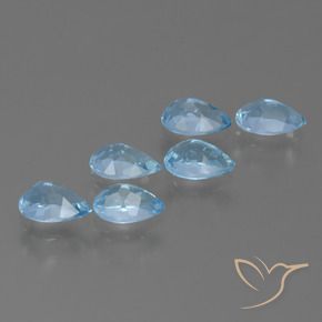 Pedras preciosas de Topázio Azul Suíço natural de 3.07 ct, Formato de pêra, VS