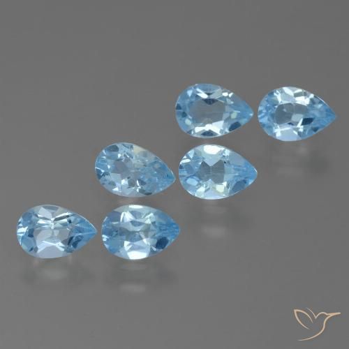2.93ctw Natural Céu azul Topázio, Formato de pêra, VS
