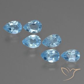 Pedras preciosas de Topázio Céu azul natural de 2.93 ct, Formato de pêra, VS