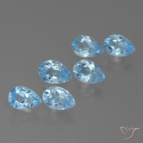 3.15ctw Natural Azul Suíço Topázio, Formato de pêra, VS