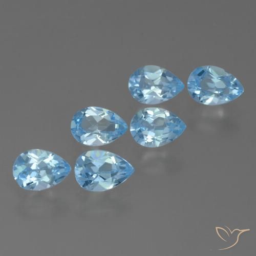 3.10ctw Natural Azul Suíço Topázio, Formato de pêra, VS