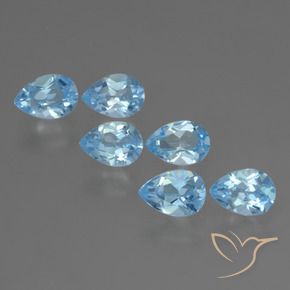 Pedras preciosas de Topázio Azul Suíço natural de 3.10 ct, Formato de pêra, VS