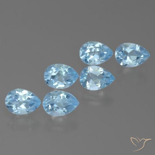 3.31ctw Natural Céu azul Topázio, Formato de pêra, VS