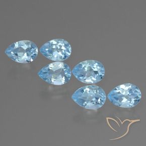 Pedras preciosas de Topázio Céu azul natural de 3.31 ct, Formato de pêra, VS