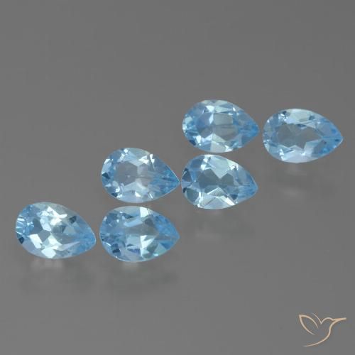 3.16ctw Natural Azul Suíço Topázio, Formato de pêra, VS