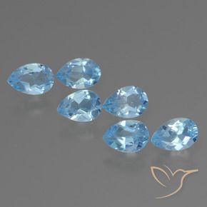 Pedras preciosas de Topázio Azul Suíço natural de 3.16 ct, Formato de pêra, VS